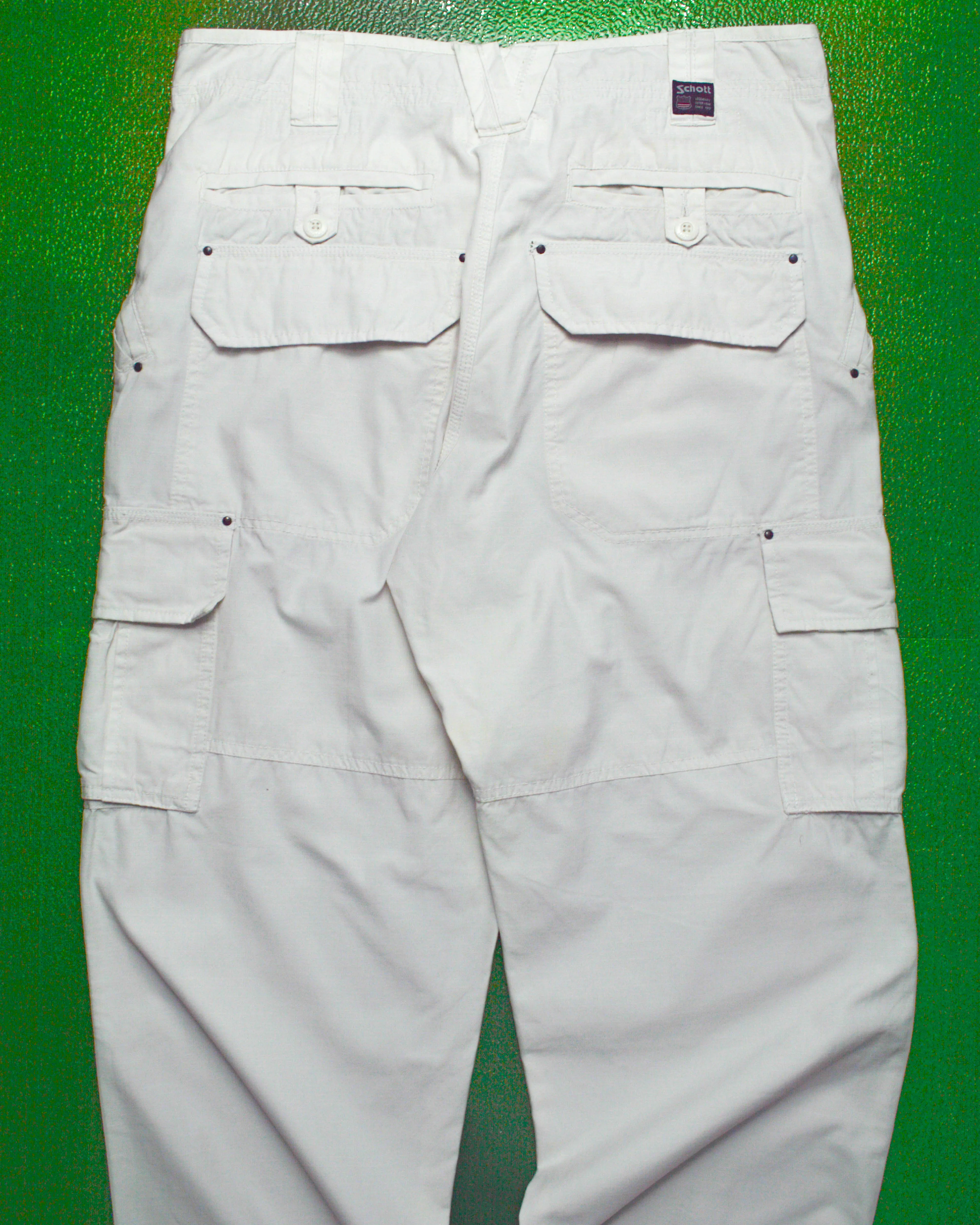 Multi-Pocket White Cargo Pants (34~36)