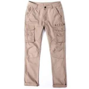 Multi Pocket Zipper Fly Loose Cargo Pants - Khaki 36