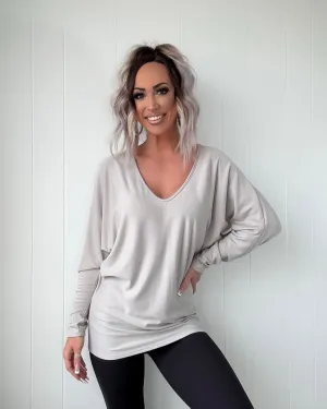 Muted Muse Dolman Tunic - Taupe Grey