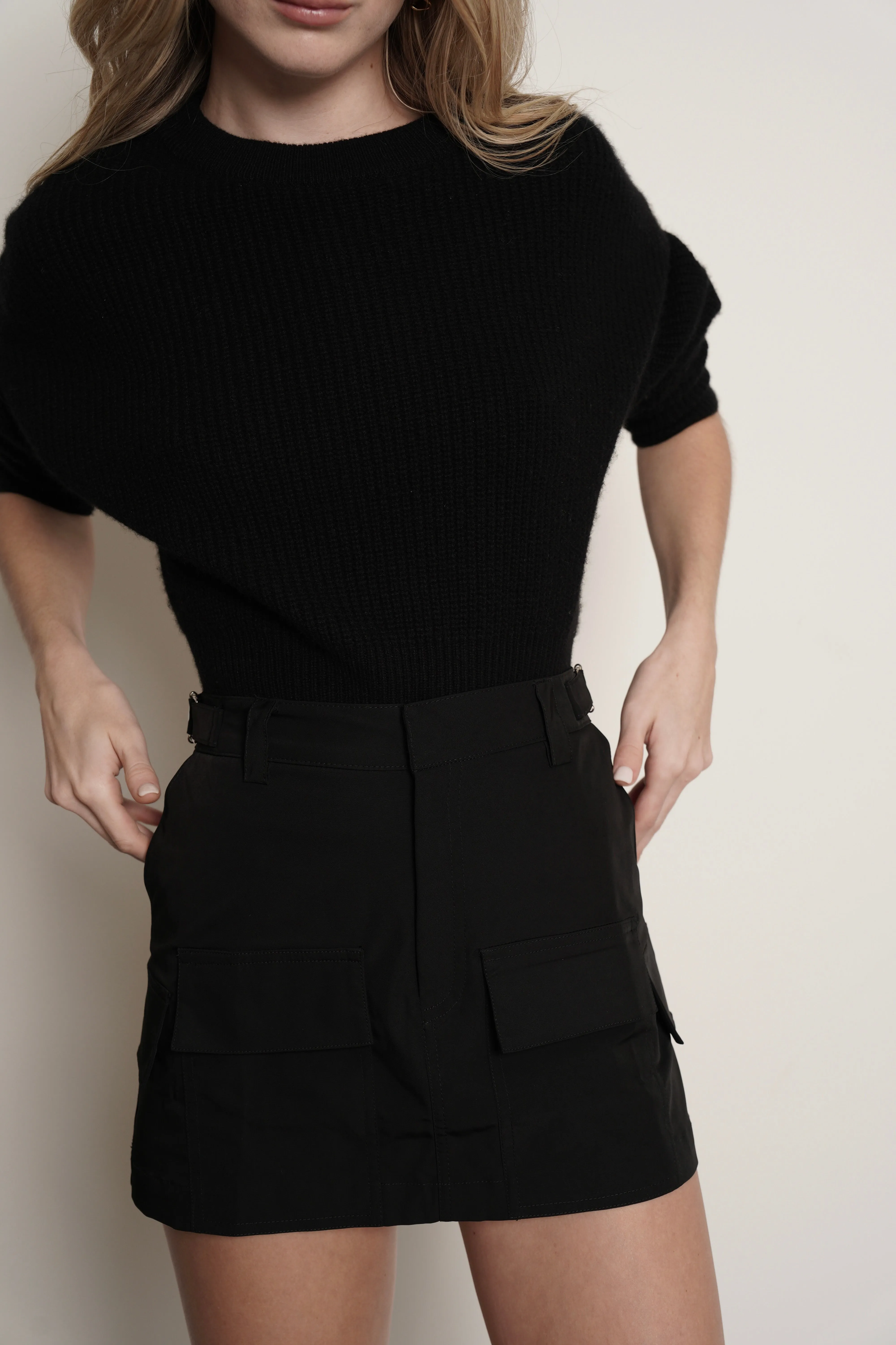 MYLA CARGO SKIRT - BLACK
