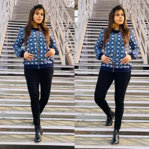 Navy Blue Bomber Jacket