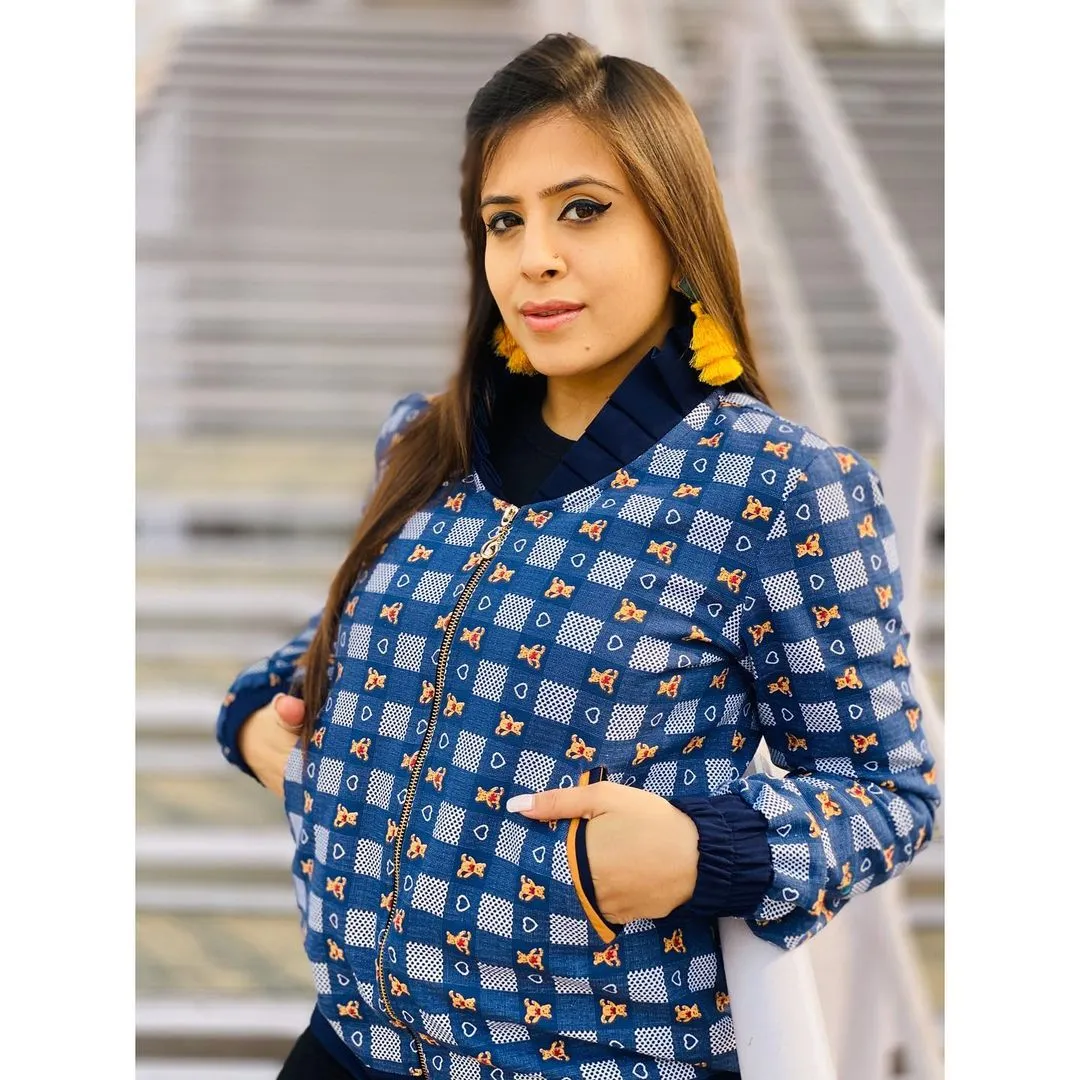 Navy Blue Bomber Jacket