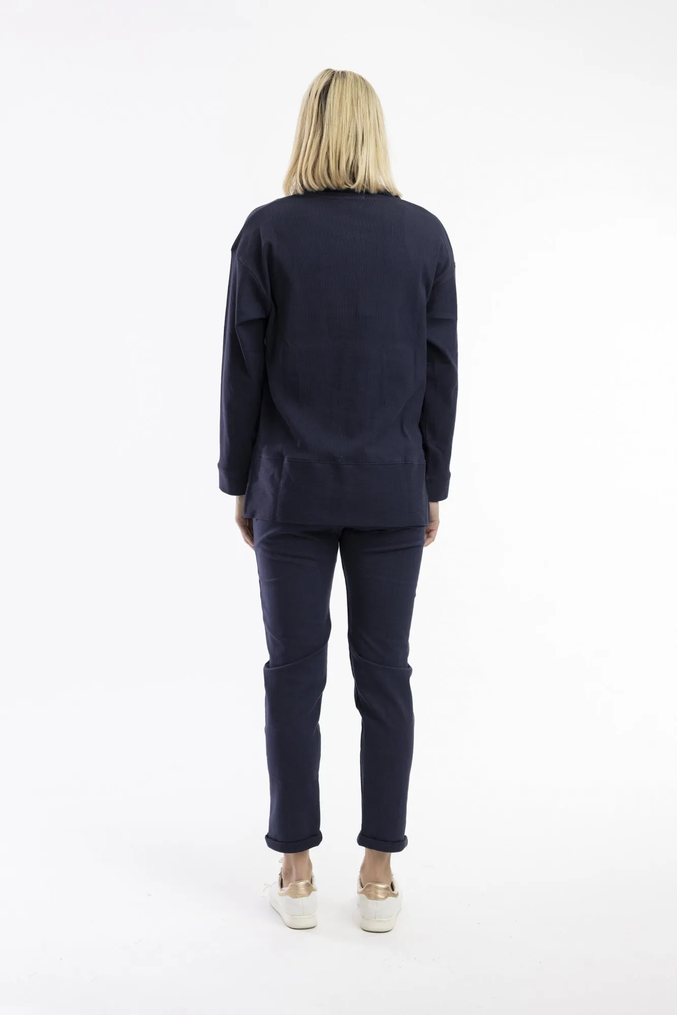 Navy Knit Sweat Pants - Orientique