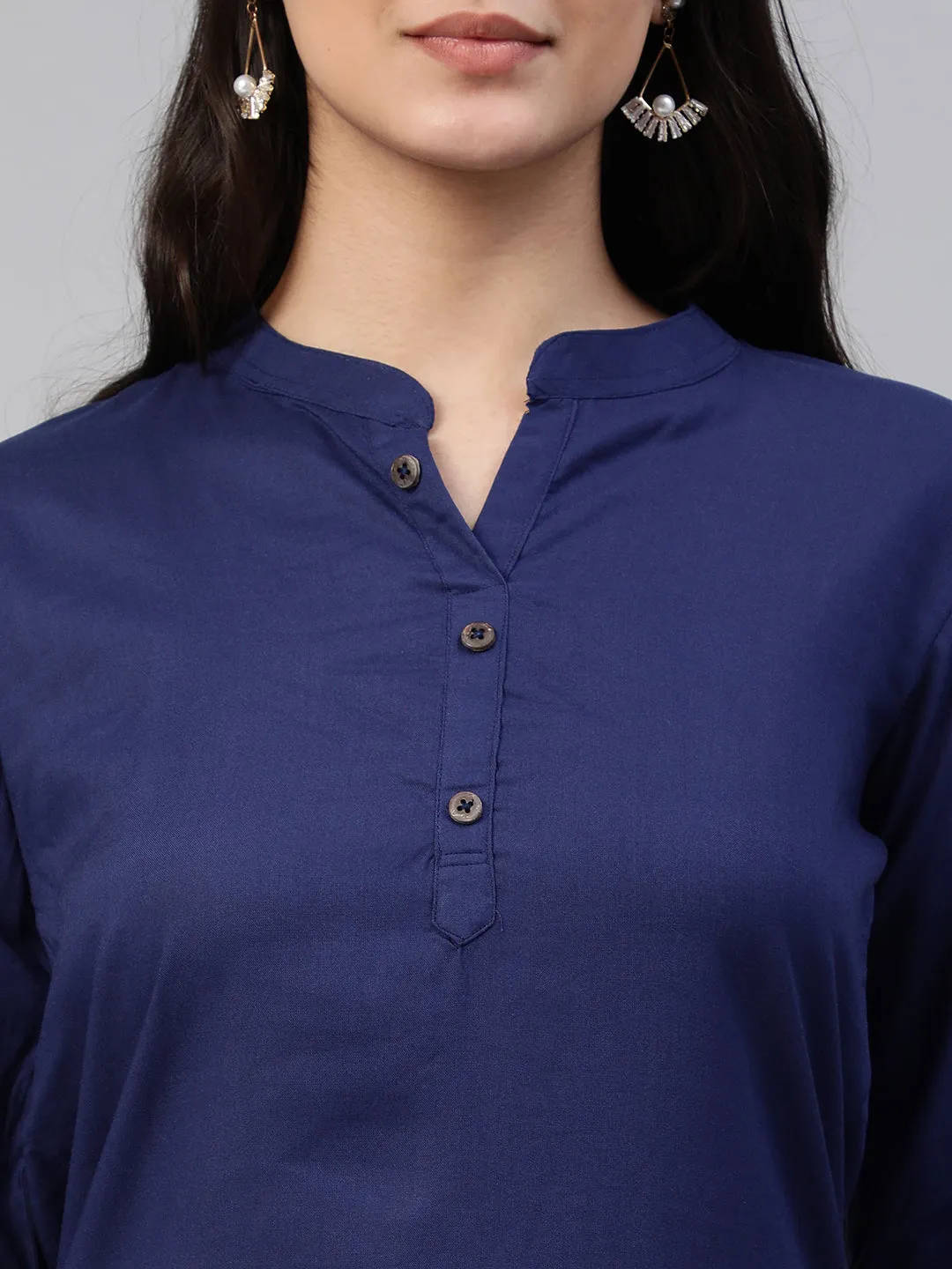 Navy Woven Rayon Tunic #430