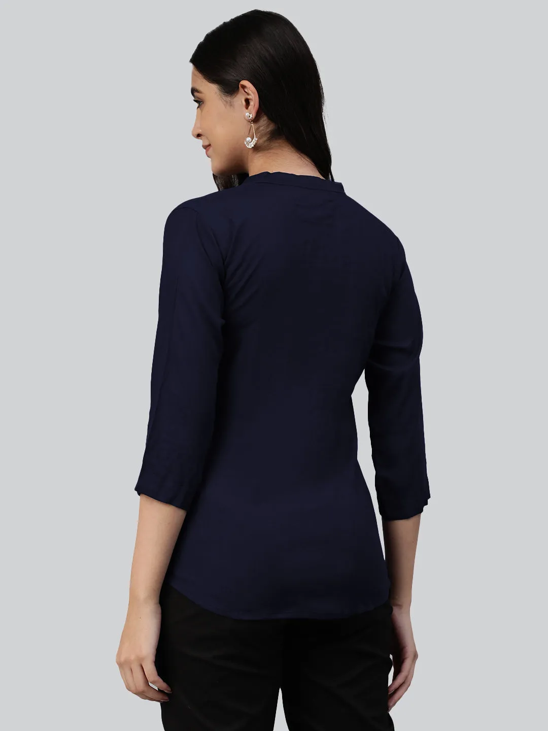 Navy Woven Rayon Tunic #430