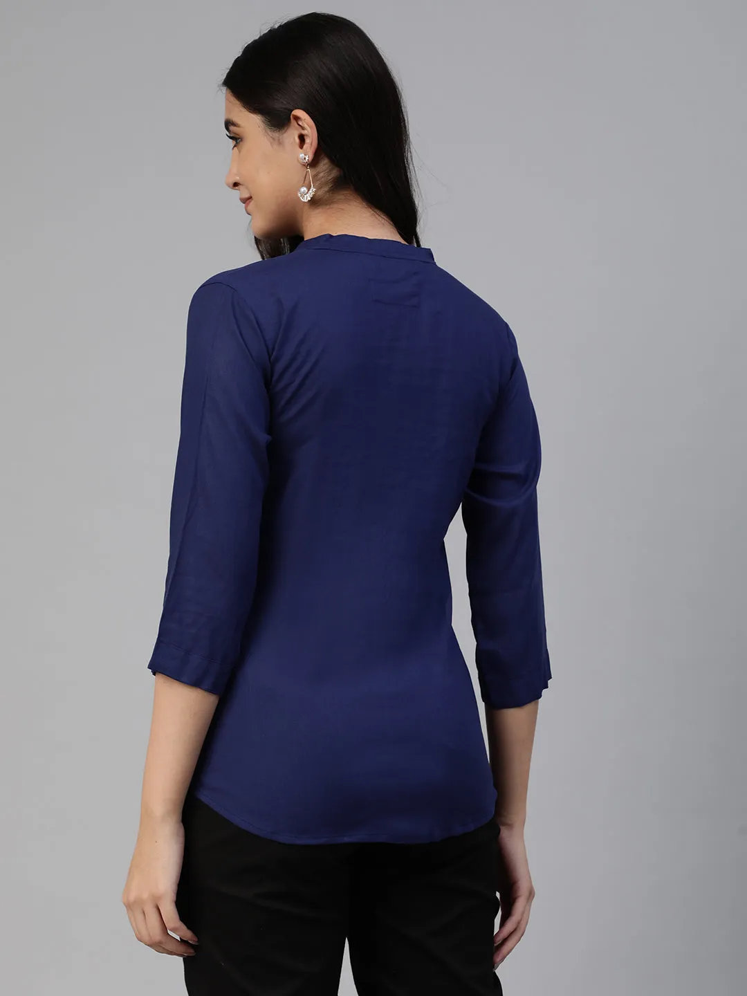 Navy Woven Rayon Tunic #430