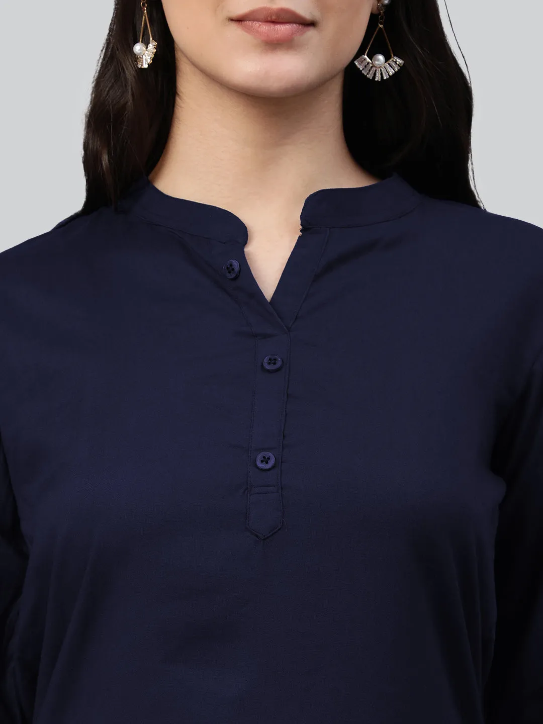 Navy Woven Rayon Tunic #430