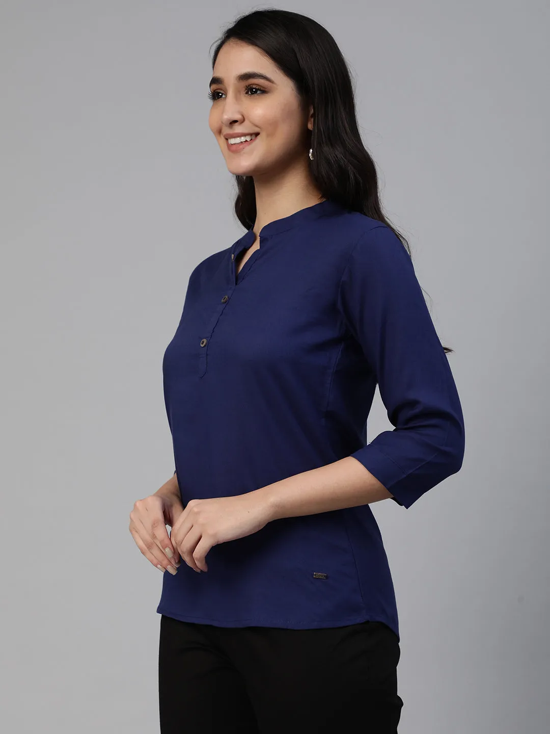 Navy Woven Rayon Tunic #430