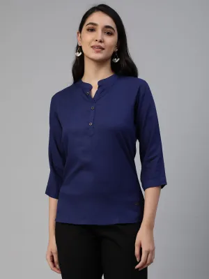Navy Woven Rayon Tunic #430