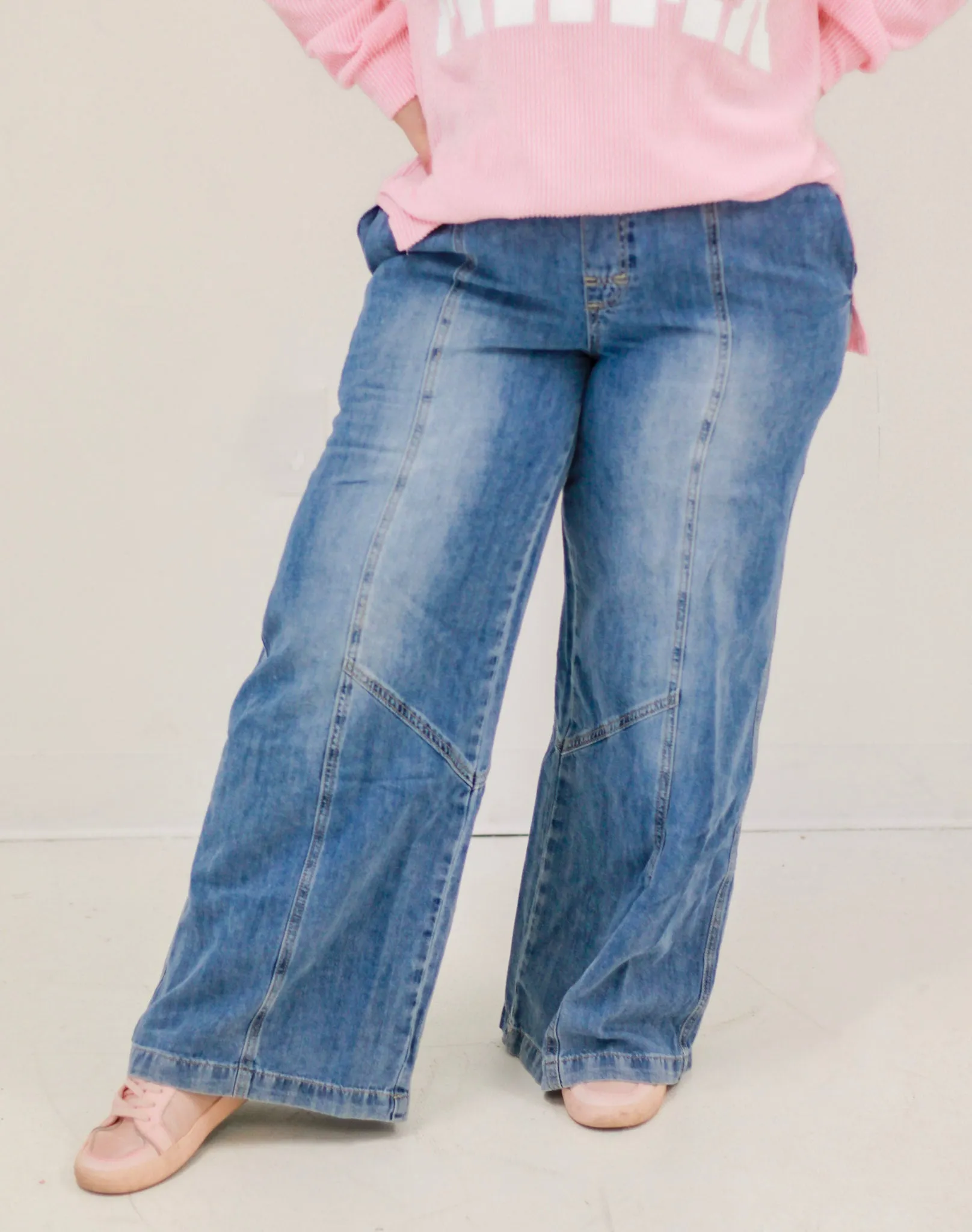 No Doubts Elastic Waist Denim Pants