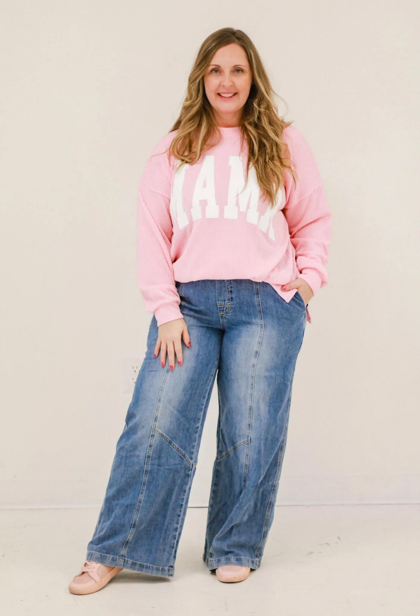 No Doubts Elastic Waist Denim Pants