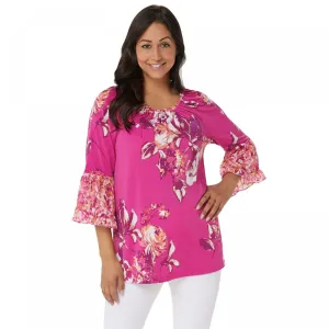 NWT Susan Graver Printed Liquid Knit Tunic With. A352213-Reg Small
