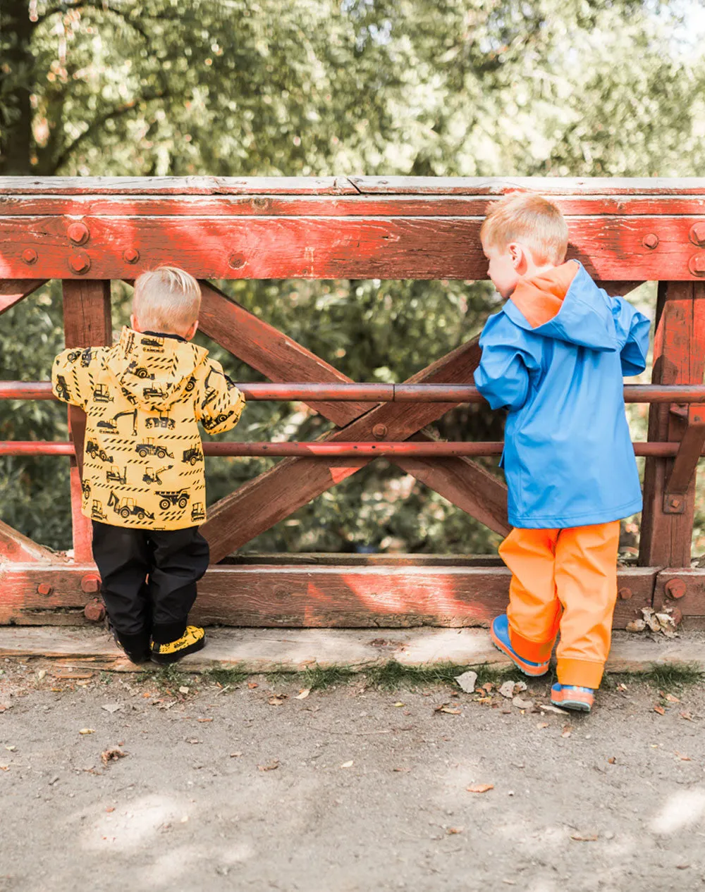Oakiwear Kids Waterproof Rain Pants Boys Girls, Lava Orange