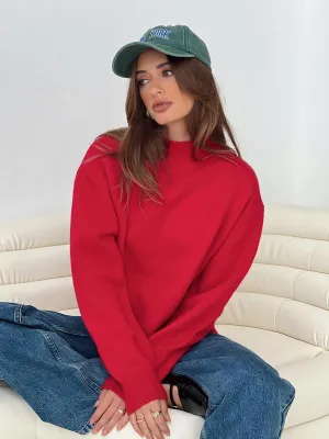 Oberan Knit Sweater Red