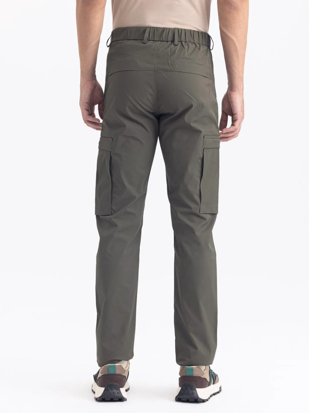 Olive Plain Cargo Pants