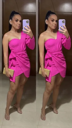 One Shoulder Short Prom Party Dress Short Evening Gowns     fg5740