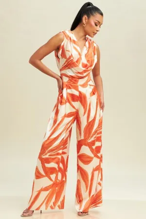 ORANGE MULTI SUMMER JUMPSUIT
