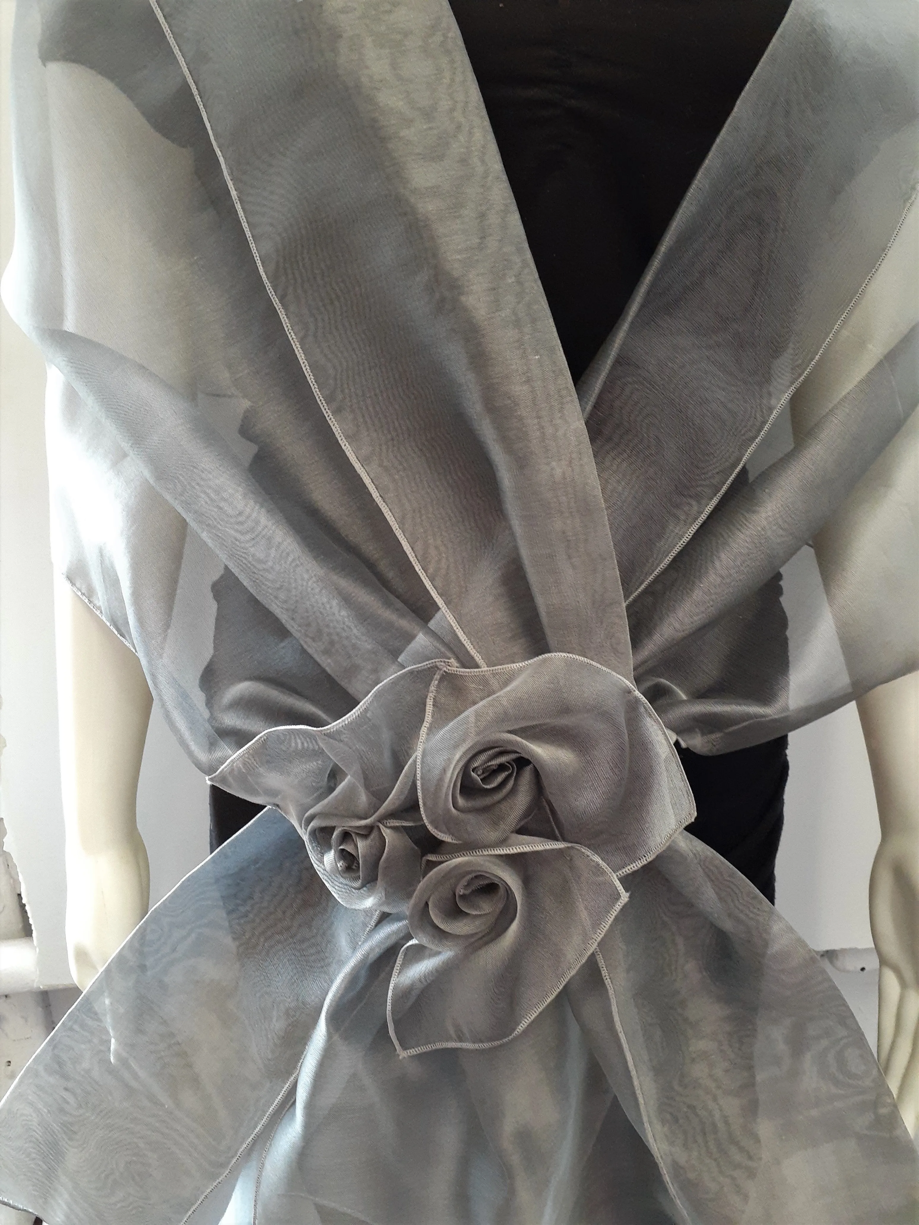 Organza Wrap with Flowers