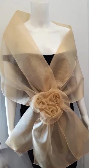Organza Wrap with Flowers