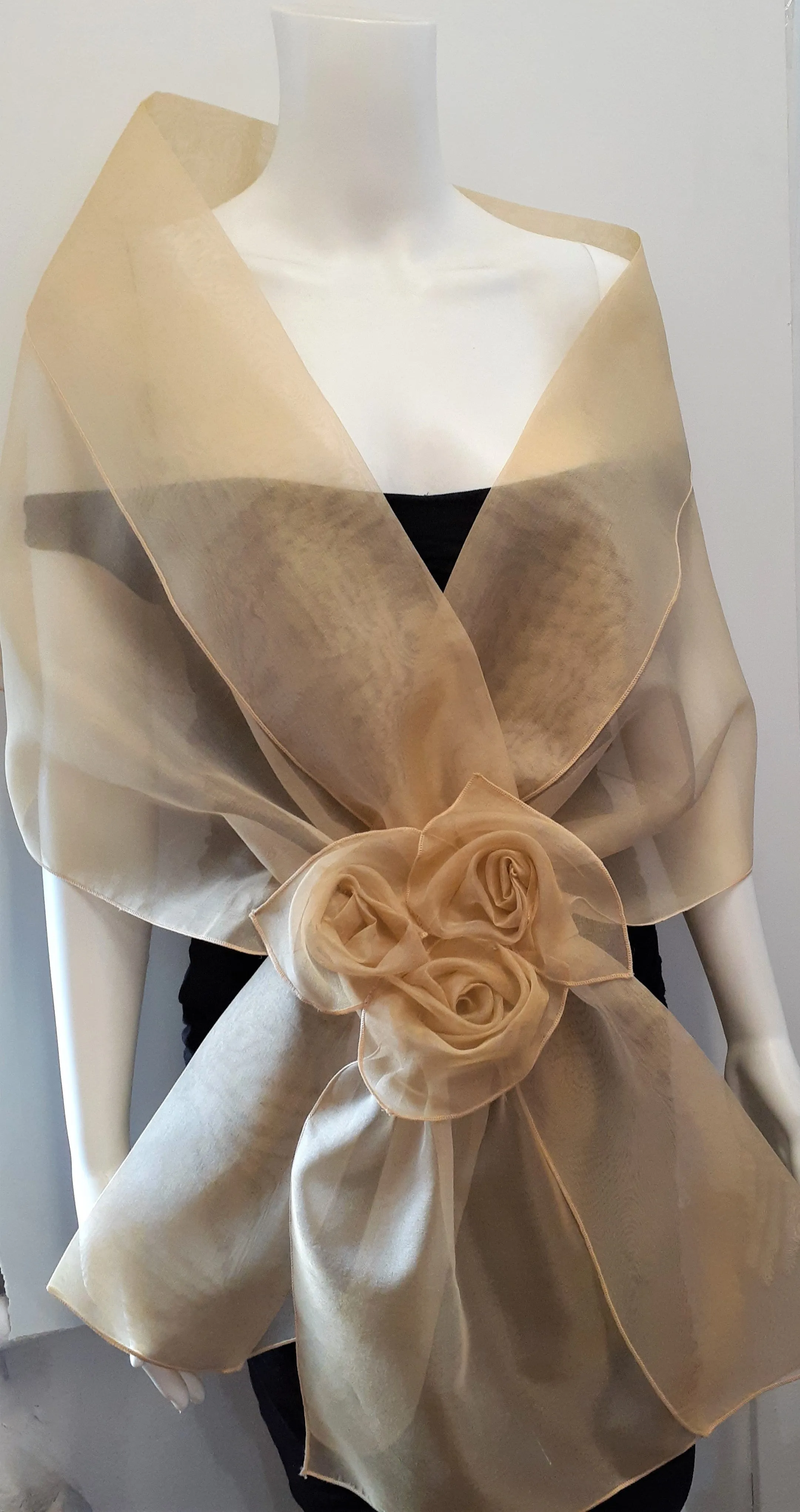 Organza Wrap with Flowers