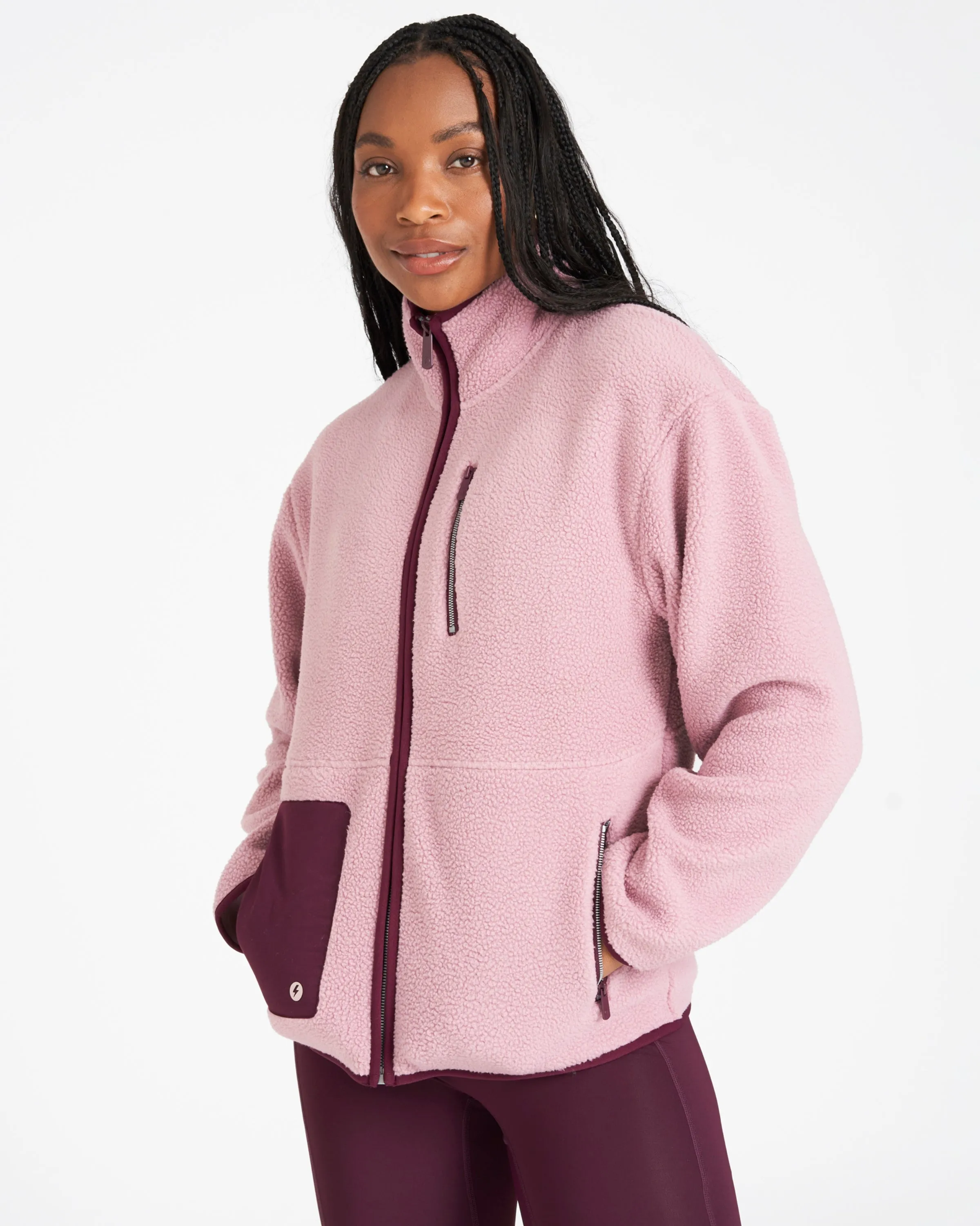 OUTSIDER Zip Up Fleece Elderberry