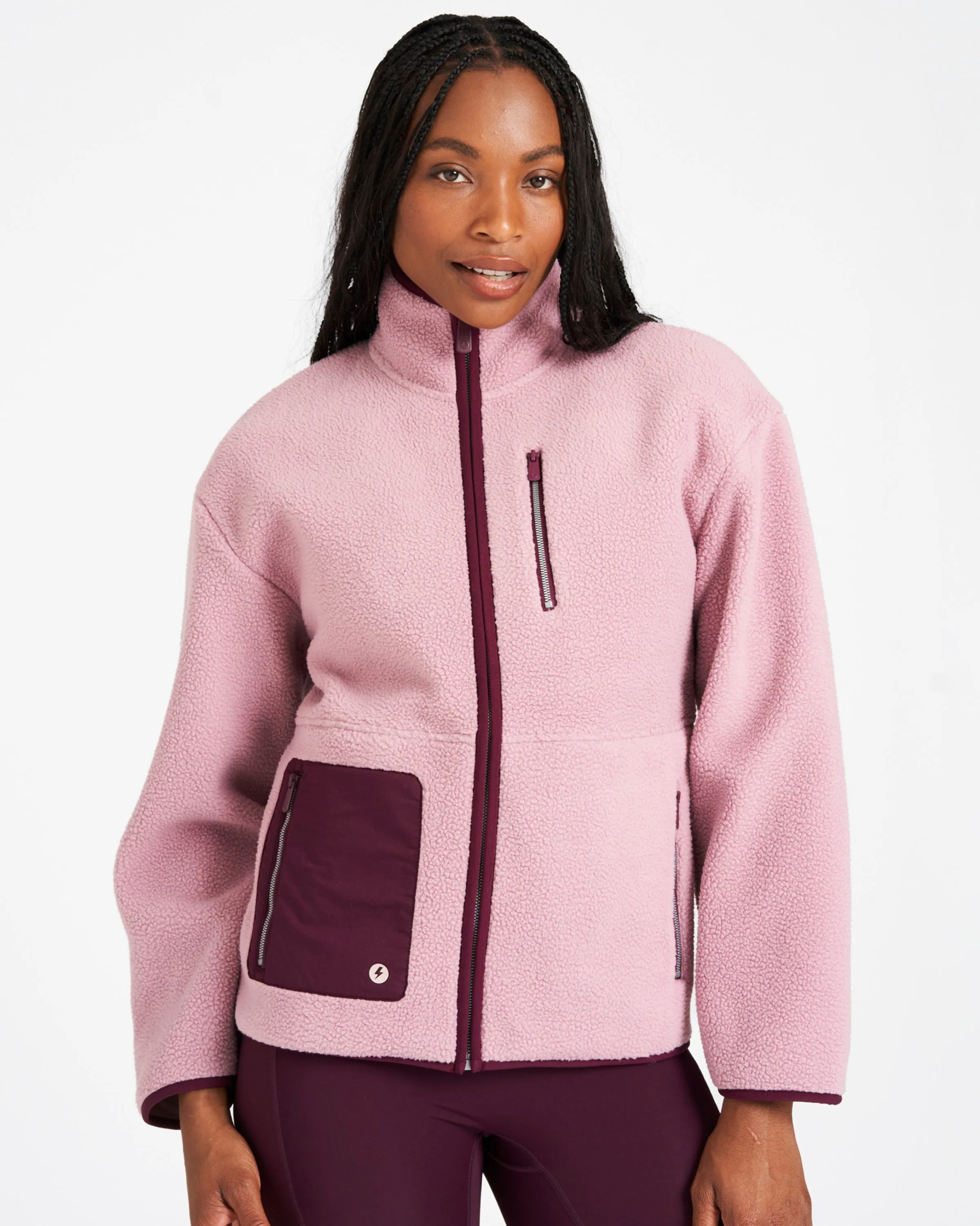 OUTSIDER Zip Up Fleece Elderberry
