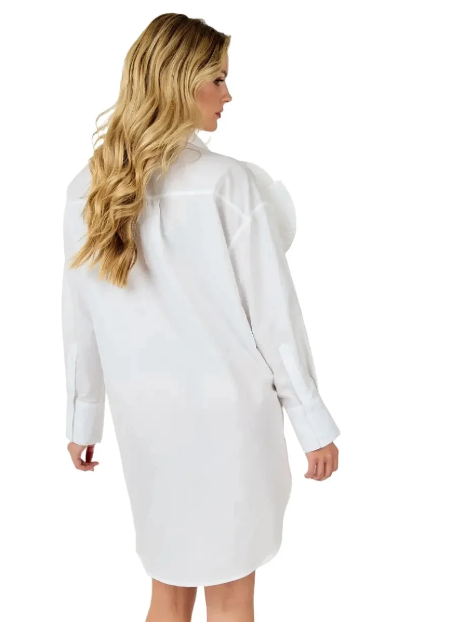 Oversized Long Sleeve Top with Flower Detail