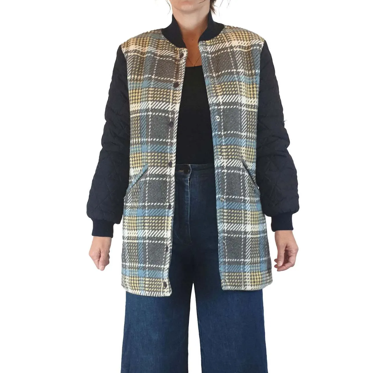 Pado Kr quilted wool mix coat size S