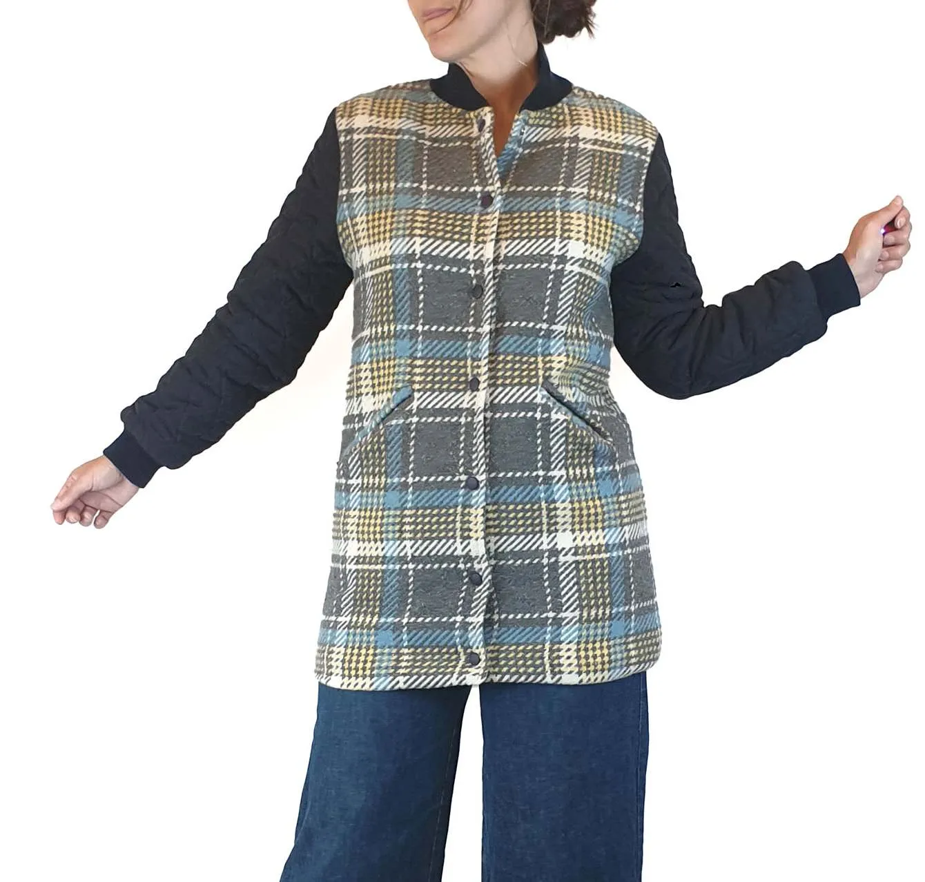 Pado Kr quilted wool mix coat size S