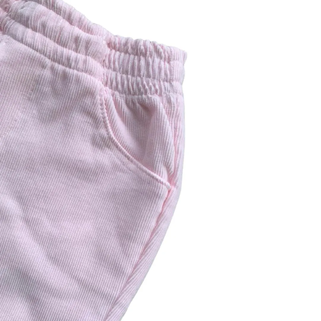 Pale Pink Cotton Corduroy Trousers