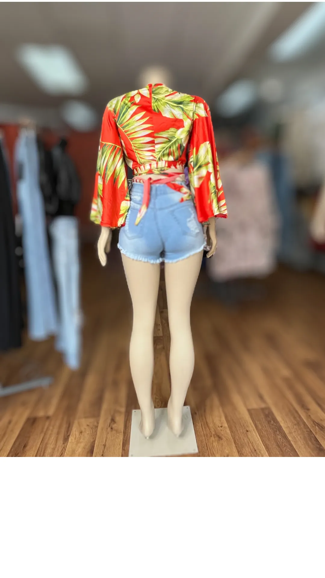 Palm Tree Cutie Wrap Blouse
