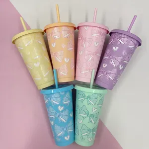 Peach Bow Coldcup Wrap
