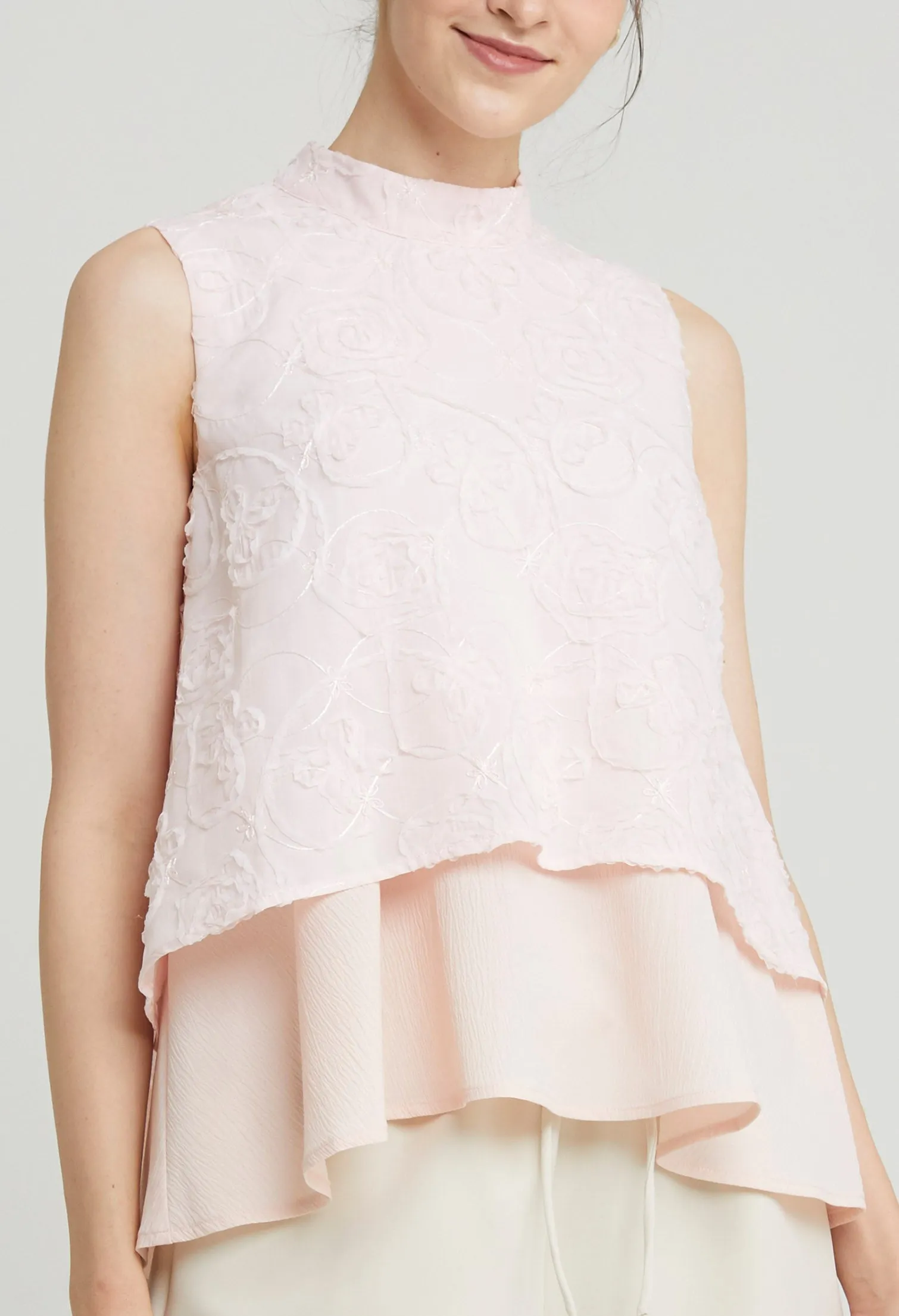 Peony Embroidered Sleeveless Top