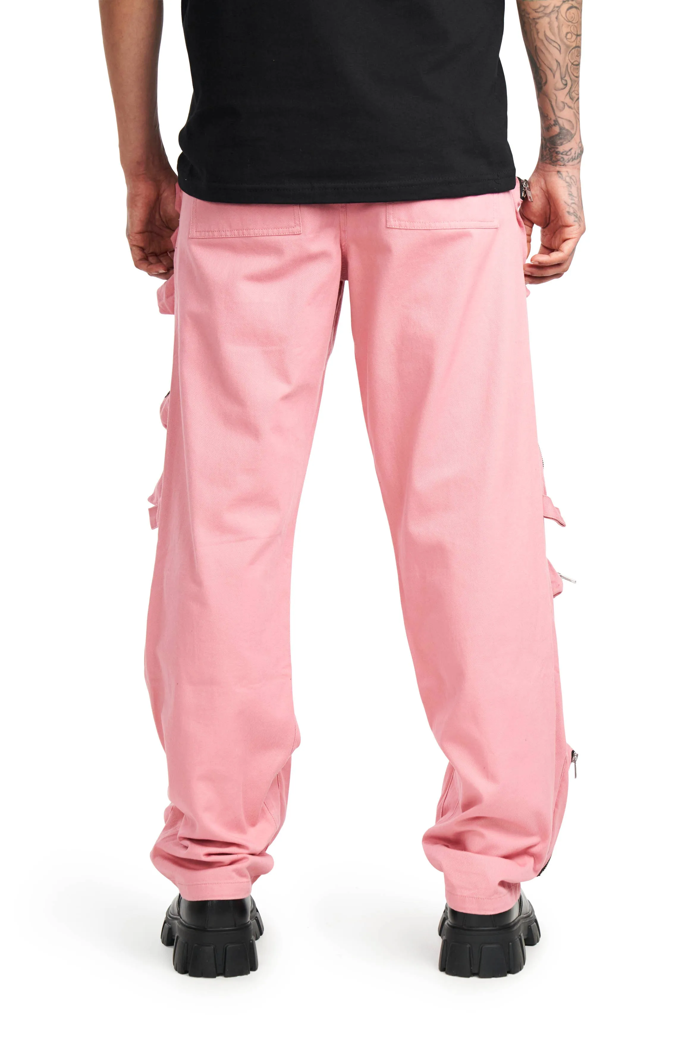 Pink 3D Pocket Cargo Pants