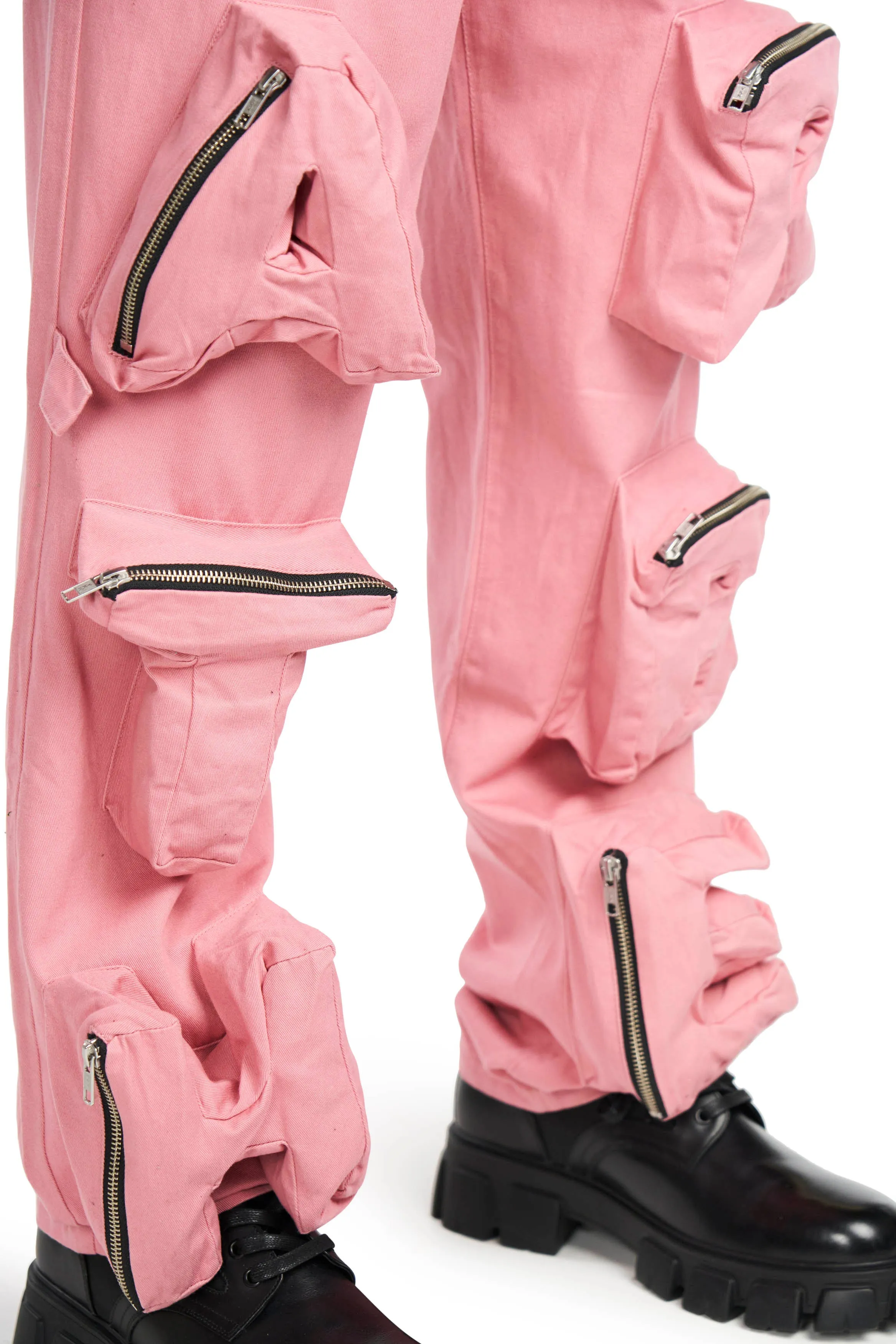 Pink 3D Pocket Cargo Pants