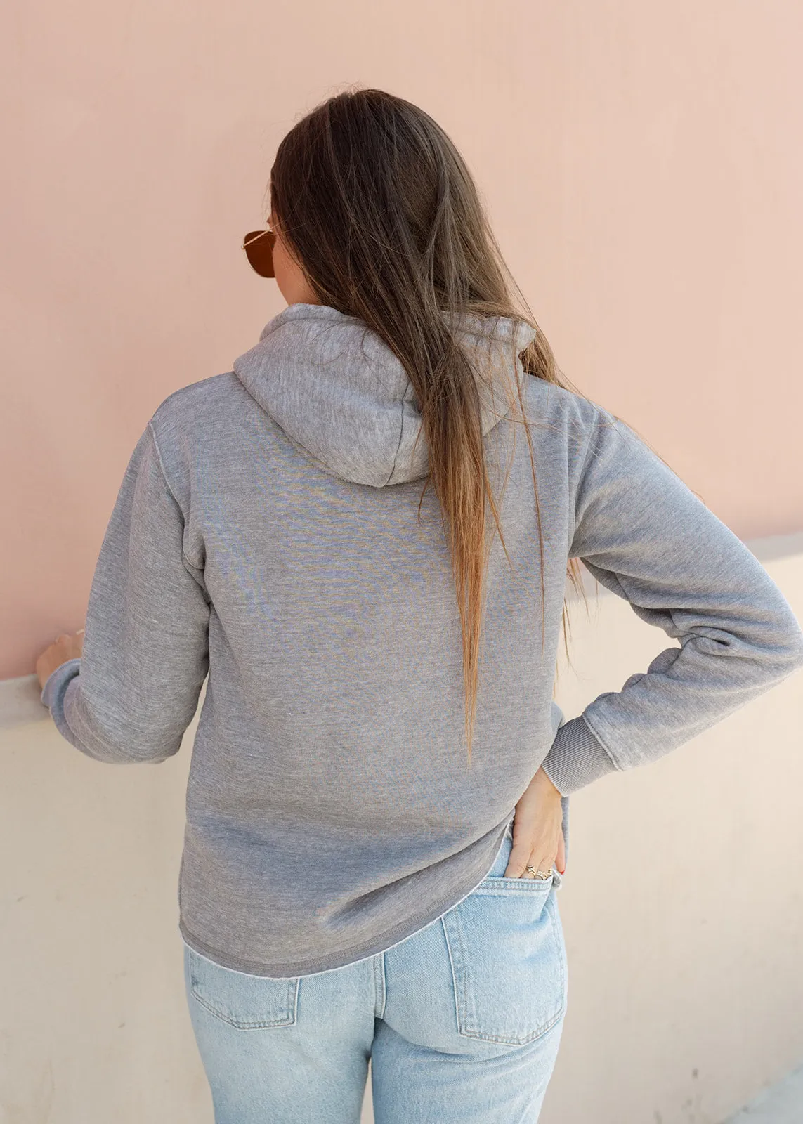 Pink Floral Cross Hoodie Sweatshirt
