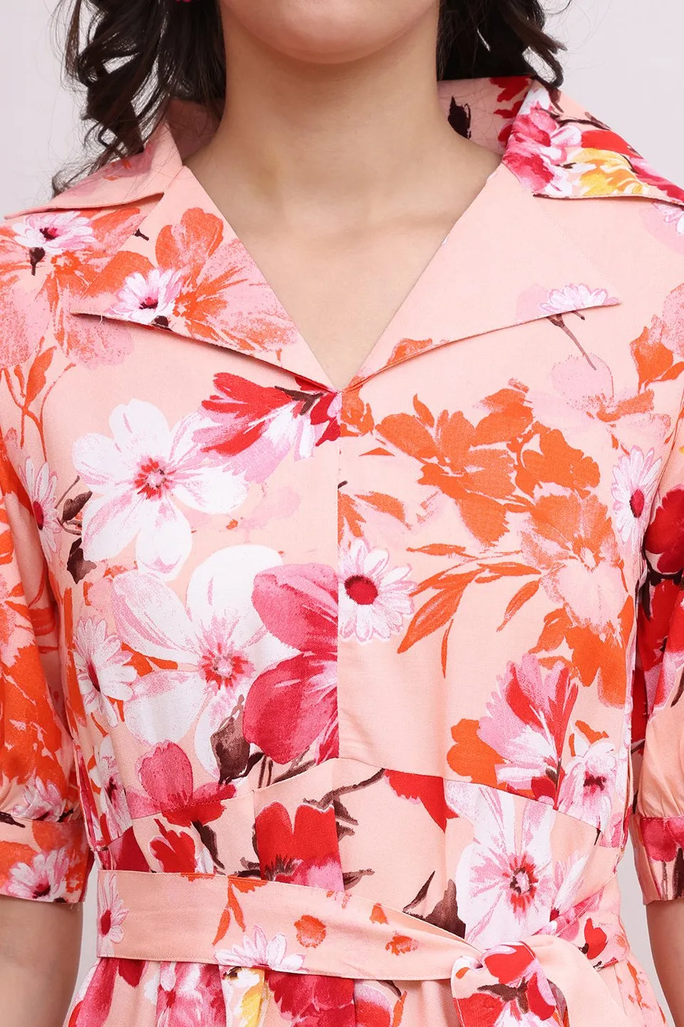 Pink Floral Printed Viscose Rayon Co-Ord Set for Women | S-XL | Claura