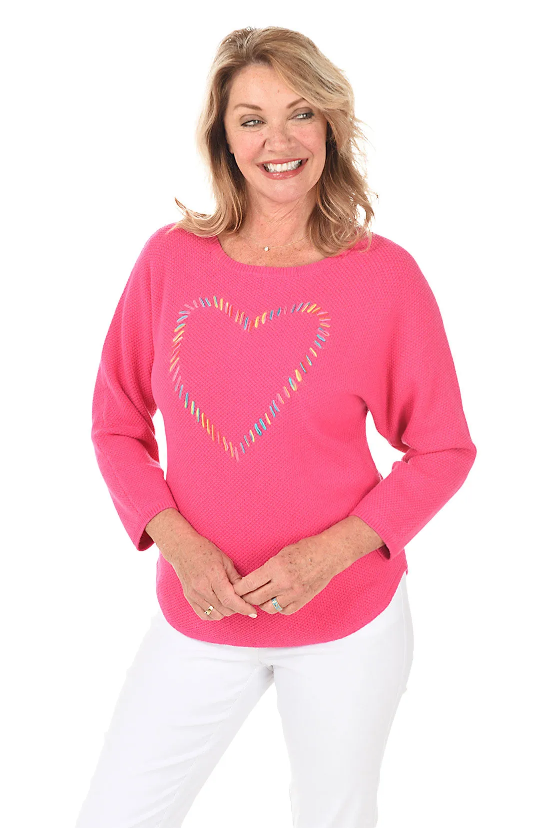Pink Rainbow Heart Sweater