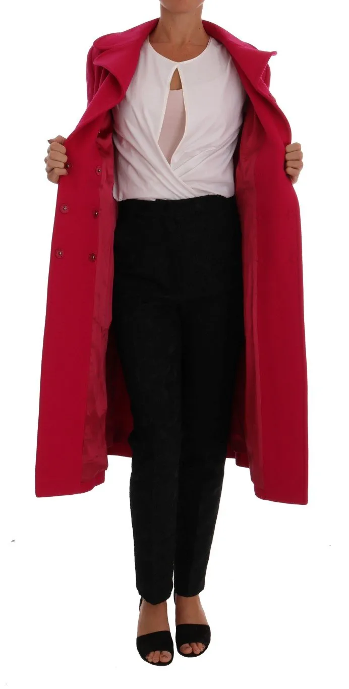 Pink Wool Trenchcoat Long Jacket