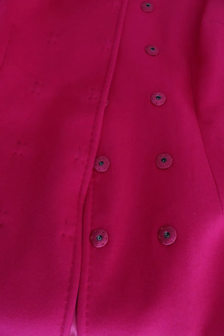 Pink Wool Trenchcoat Long Jacket