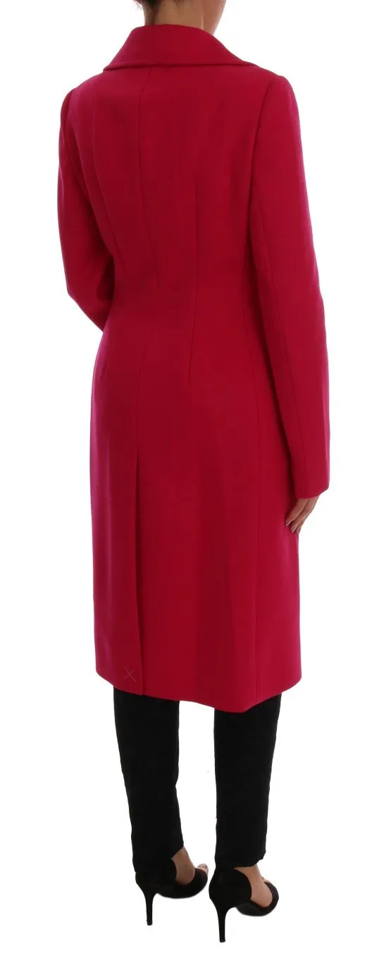 Pink Wool Trenchcoat Long Jacket