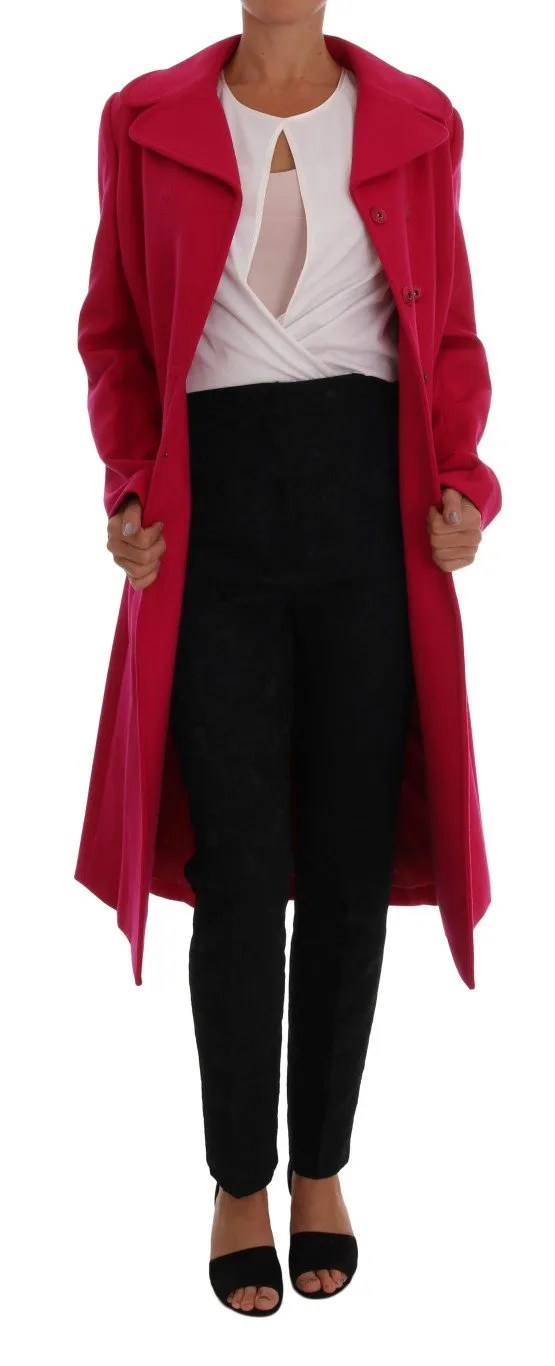 Pink Wool Trenchcoat Long Jacket