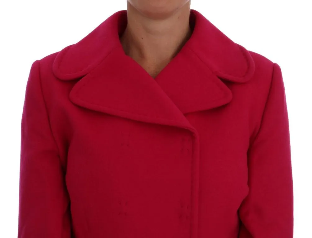 Pink Wool Trenchcoat Long Jacket