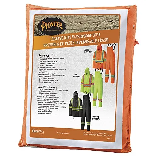 Pioneer V1080150 Waterproof Lightweight Jacket and Pants Combo Rainsuit