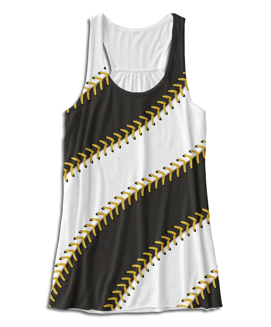 Pittsburgh Ball Stitch Racerback Tank Top