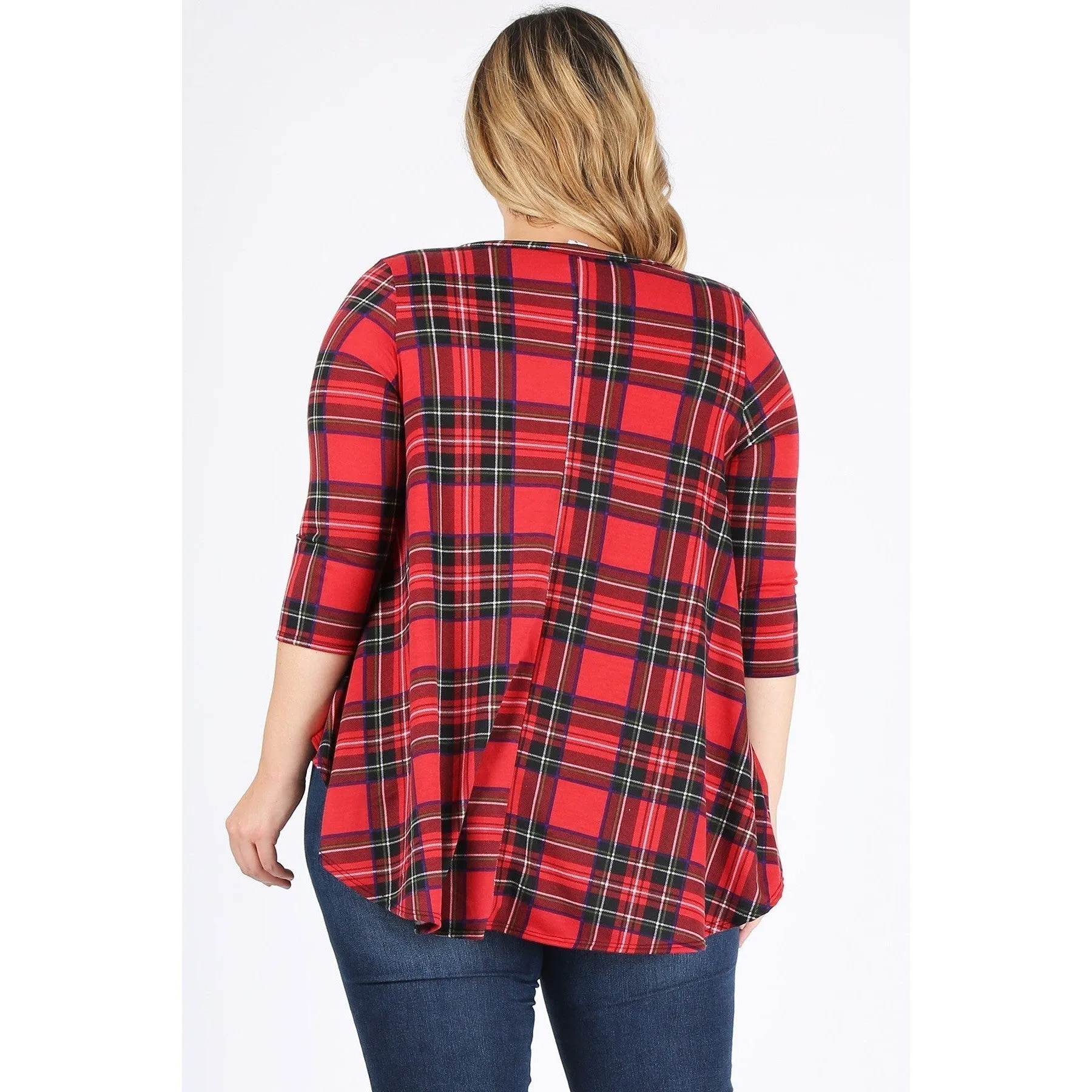Plaid Print Tunic Top