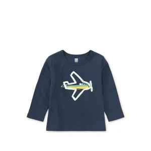 Plane Baby Graphic Tee (Glow in the Dark) Whale Blue