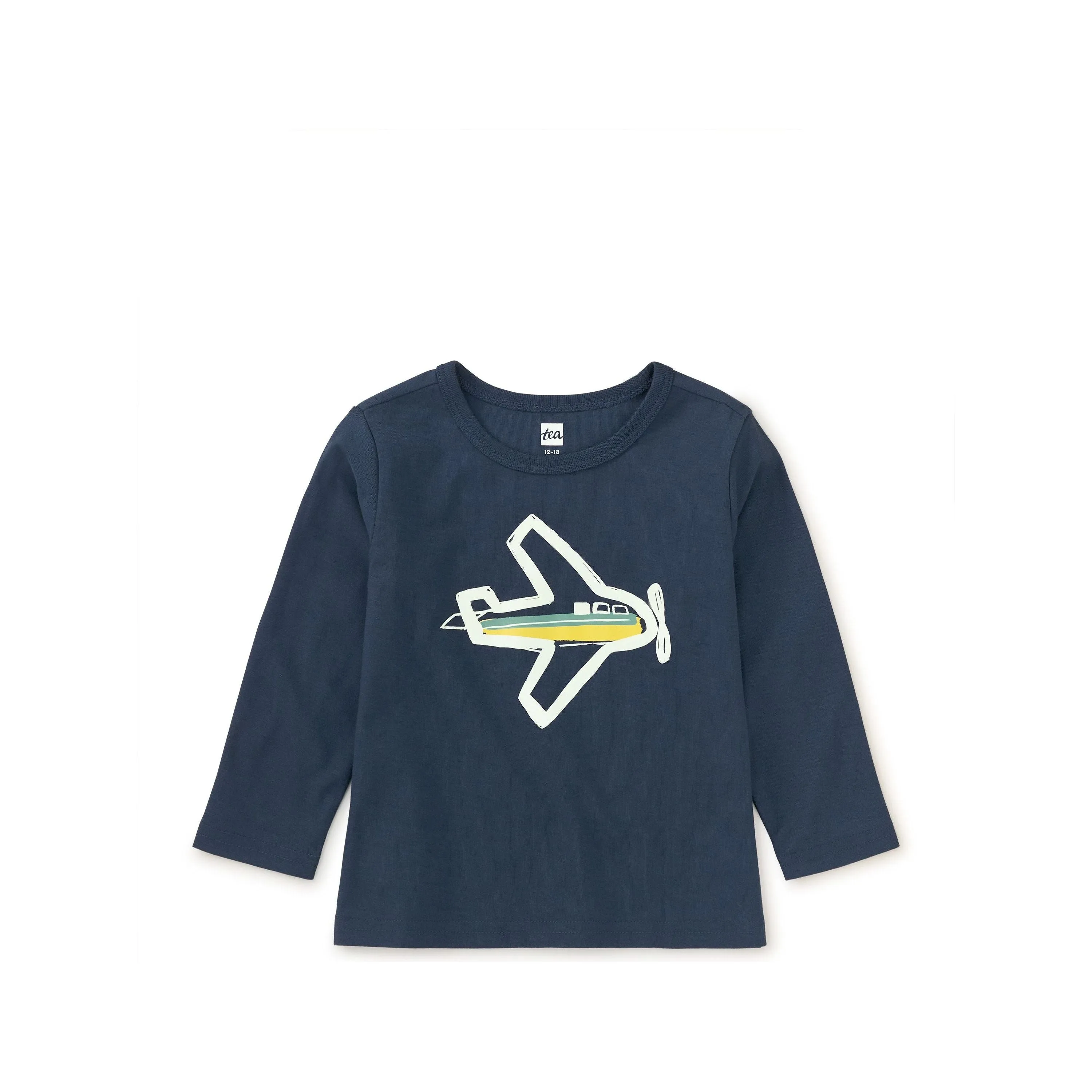 Plane Baby Graphic Tee (Glow in the Dark) Whale Blue