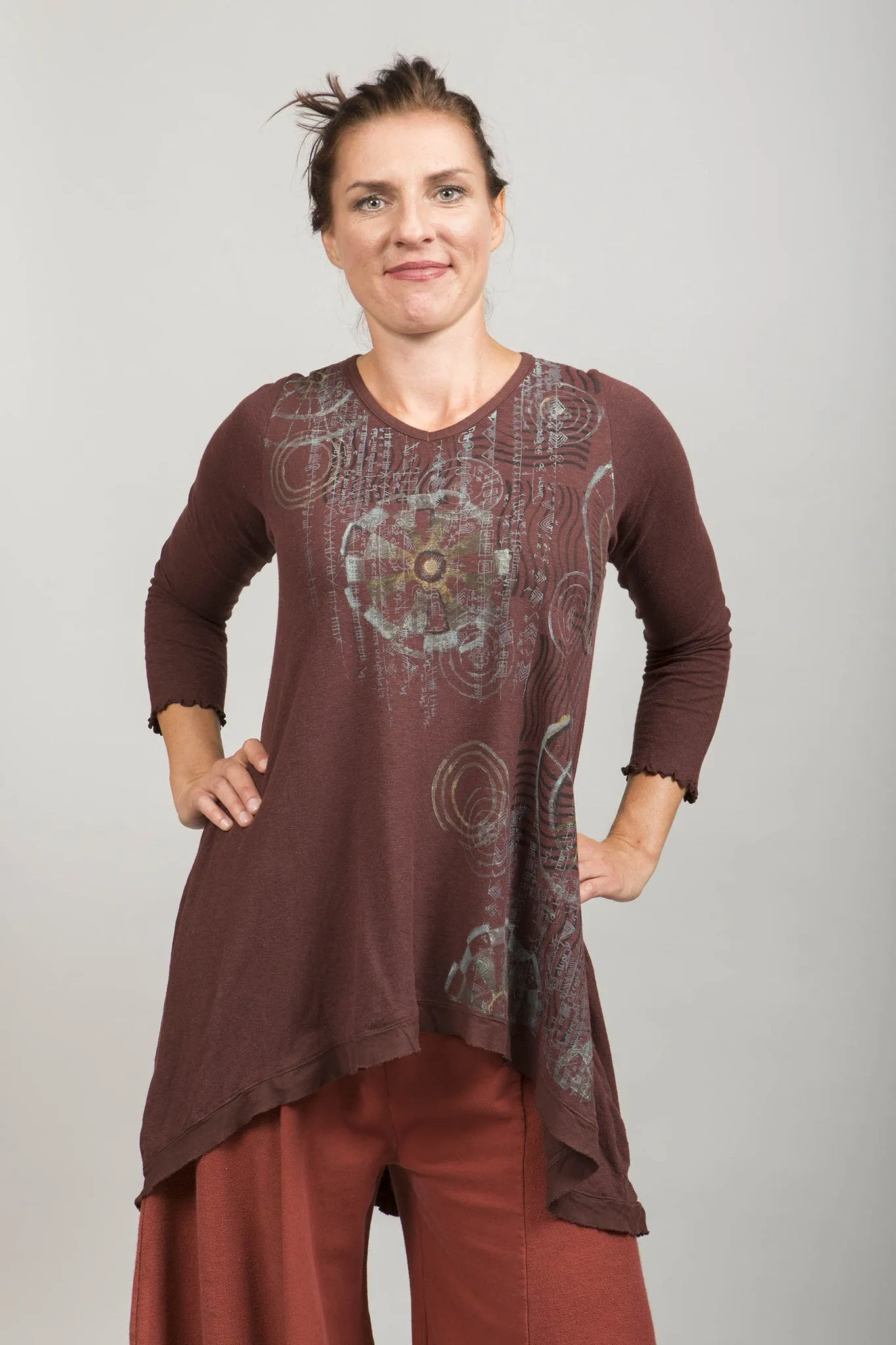 Planetary Tunic Printed-Blue Fish Clothing
