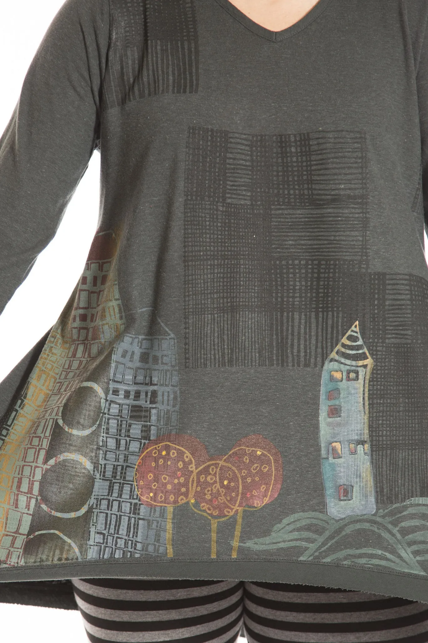 Planetary Tunic Printed-Blue Fish Clothing